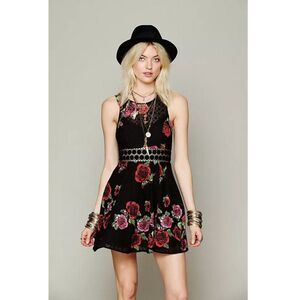 Free People Sz. 0 Printed Daisy Waist Dress Festival Concert Grunge
